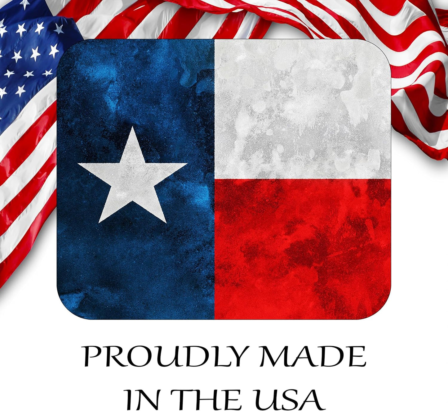 Texas State Flag Mouse Pad Mat Mousepad for Desk Computer Laptop PC Gaming Home or Office Gift for Texan TX (Rustic MP58)