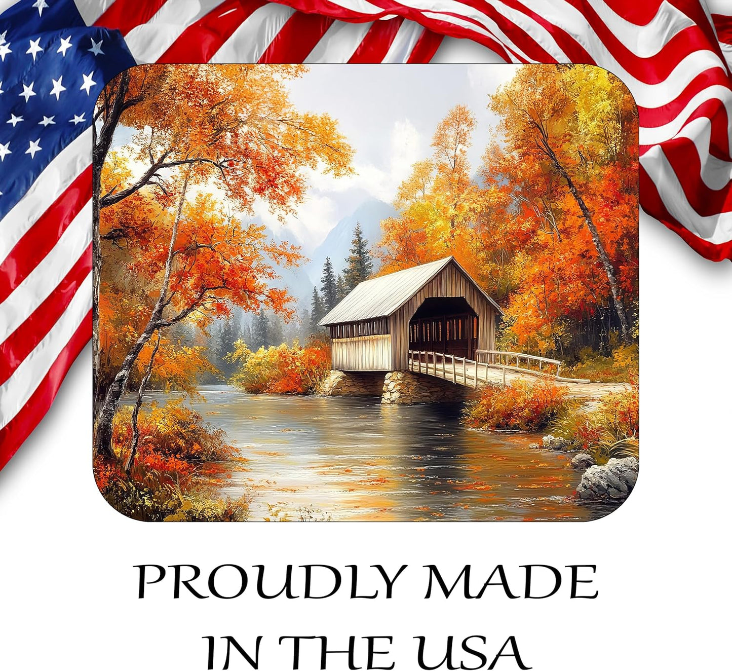 Fall Season Mouse Pad Mat Mousepad for Desk Computer Laptop PC Gaming Home or Office Gift (Bridge MP82)