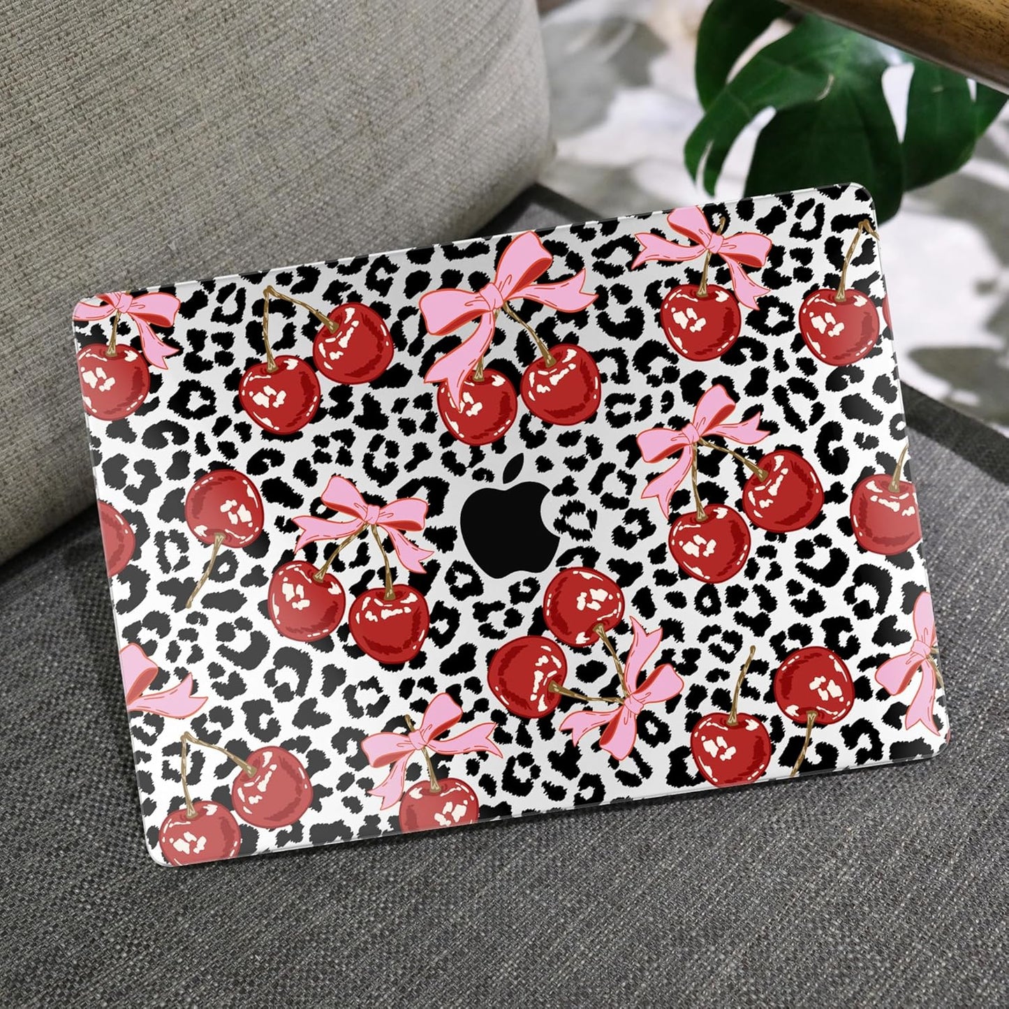 MEEgoodo Case for M4/M3/M2 MacBook Air 13.6 inch Case 2025 2024 2022, Fit Model A3240/A3113/A2681, Laptop Hard Shell with Keyboard Cover Compatible with MacBook Air 13 inch, Leopard & Cherry