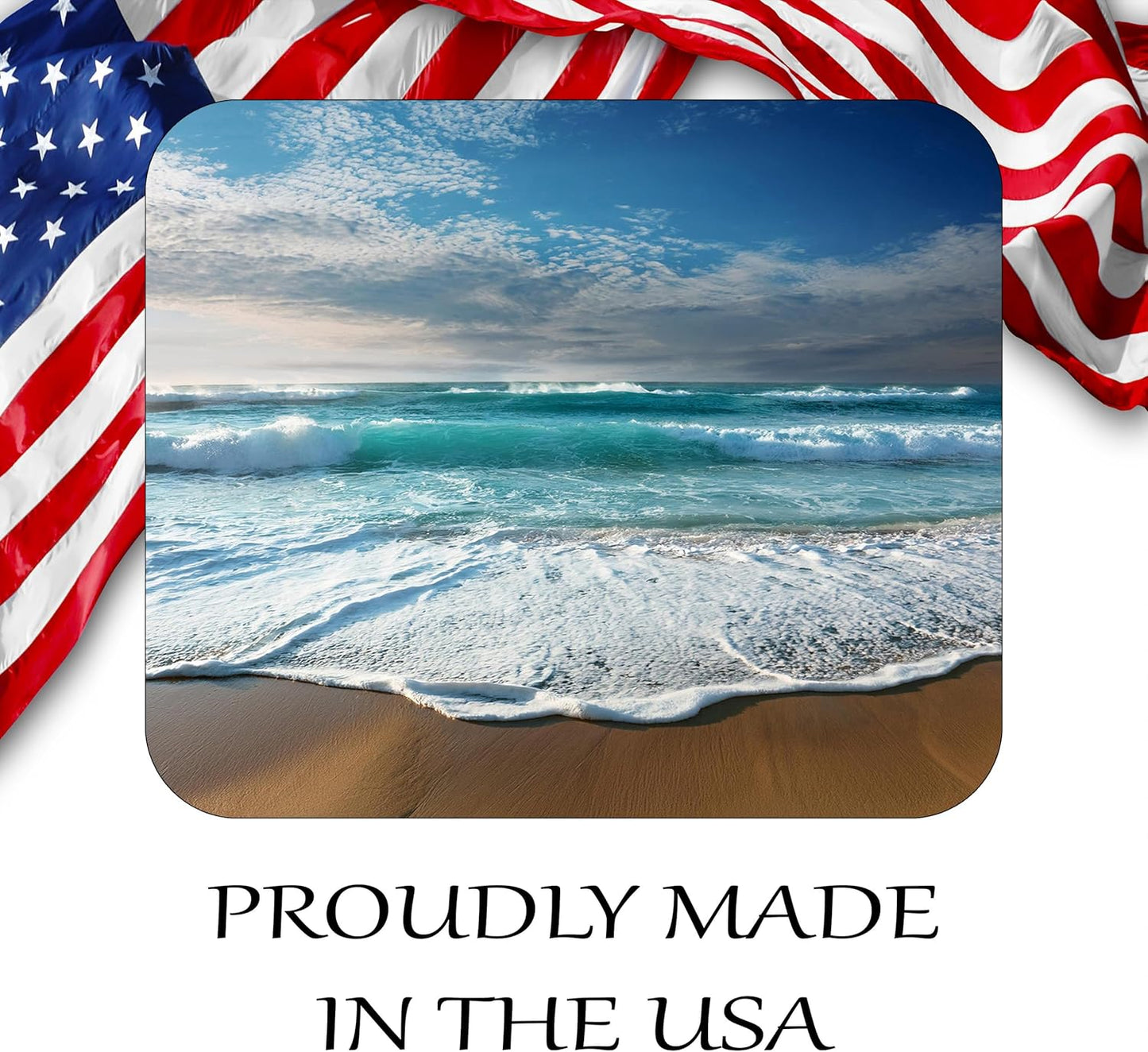 Coastal Shoreline Waves Sandy Beach Theme Mouse Pad Mat Mousepad for Desk Computer Laptop PC Gaming Home or Office Gift (Beach MP35)