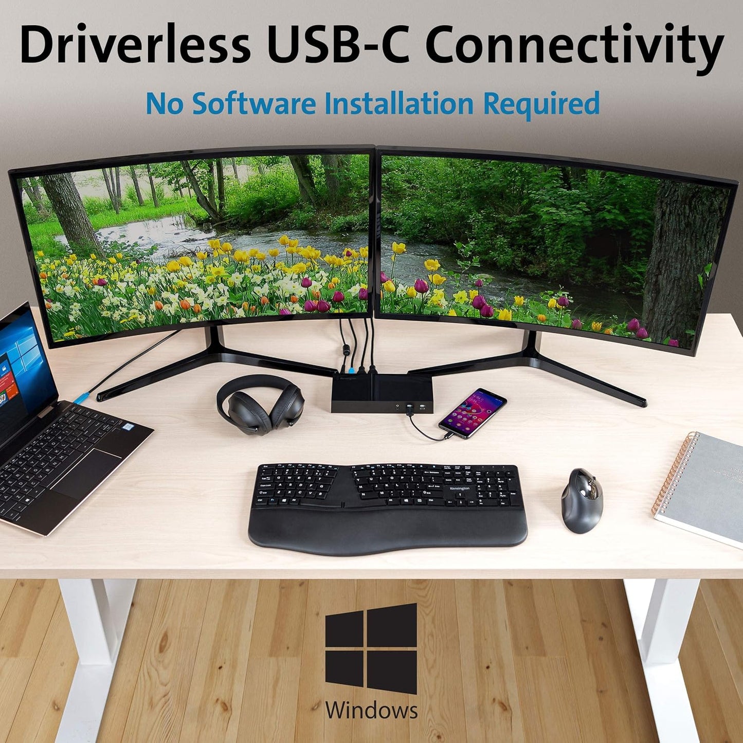 Kensington SD4820P USB-C Docking Station for Dell, HP, Lenovo, Surface, PixelBook, Pixel Slate- Dual 4K Video, 60W PD (K38042US)