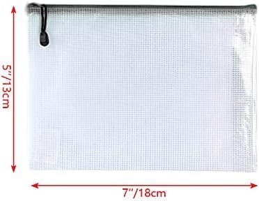 Oaimyy-15 Pcs-5"x 7"-Mesh Zipper Pouches File Bags Puzzle Storage Bags Folders Large Bag Zip Pouch for Office Supplies,Organizing Classroom Storage,Board Game Organization-Black