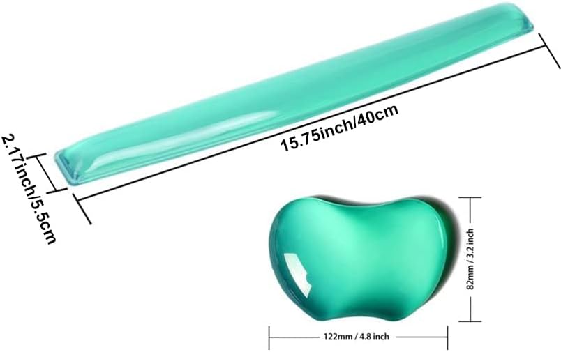 Silicone Gel Keyboard Wrist Rest Set Plus - ABRONDA Keyboard & Mouse Wrist Support Pad Office, Computer, Laptop, Mac - Durable, Comfortable and Pain Relief- Green Set