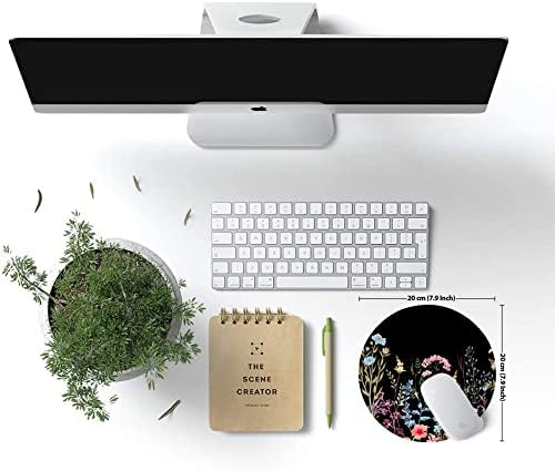Floral Mouse Pad: Non-Slip Rubber Base & Comfortable Lycra Cloth - Cute Mouse Pad for Women, Round Waterproof for Computer, Laptop, Office, Home