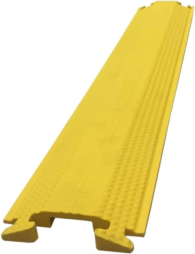 Kable Kontrol Drop Over Floor Cord Cover – 60” Inch Long 1 Channel Cable or Wire Protector – Rubber Ramp for Indoor and Outdoor Use – Yellow