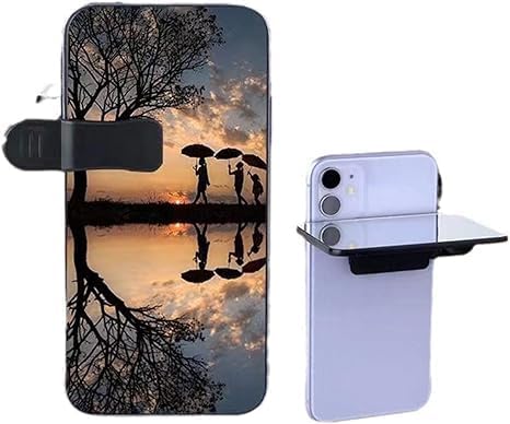 Mirror Effect Lens - Capture Stunning Reflections Instantly, Mirror for Phone to Use Back Camera, Reflection Mirrors for iPhone with Adjustable Hd Glass (White)