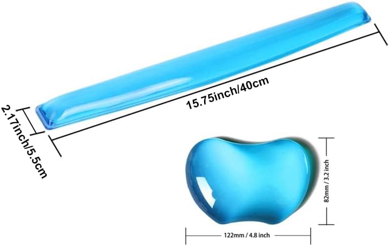 Gel Keyboard Wrist Rest Set Plus - ABRONDA Keyboard & Mouse Wrist Support Pad Office, Computer, Laptop, Mac - Durable, Comfortable and Pain Relief- Blue Set