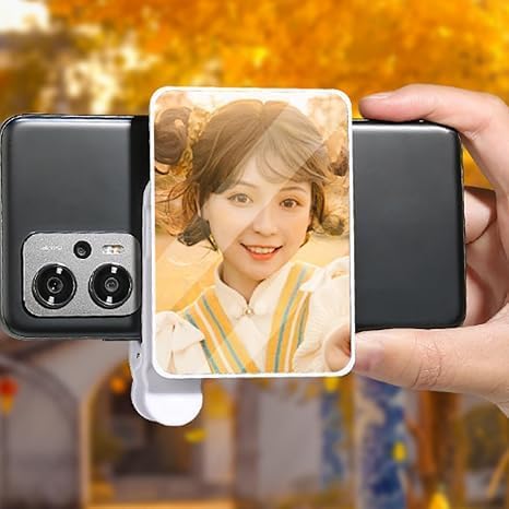 Mirror Effect Lens - Capture Stunning Reflections Instantly, Mirror for Phone to Use Back Camera, Reflection Mirrors for iPhone with Adjustable Hd Glass (White)