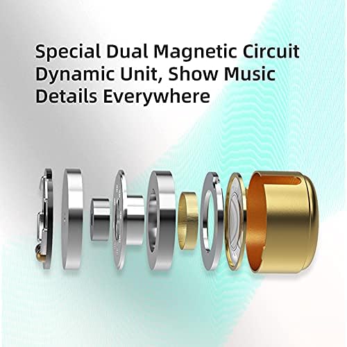 keephifi KZ EDX Pro in Ear Monitors KZ Headphones IEM Earphones with Dual DD HiFi Stereo Sound Earphones Wired Noise Cancelling Gaming Earbuds (Cyan, No Mic)