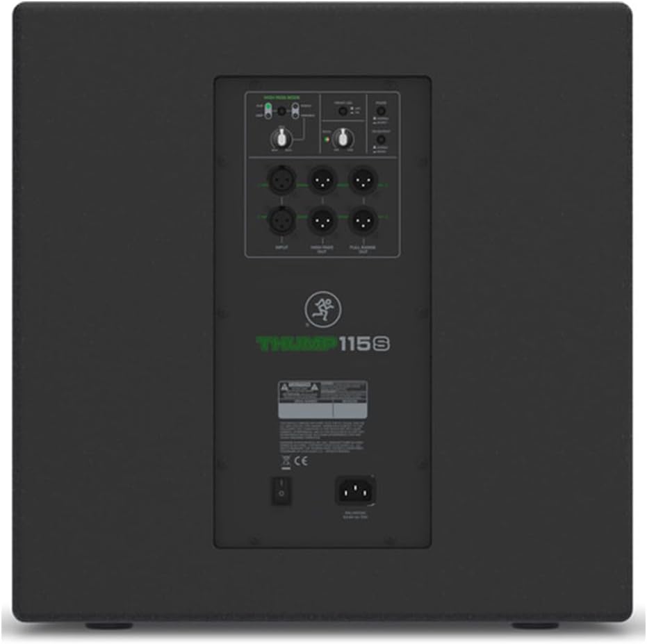 Mackie Thump115S 1400W 15" Powered Subwoofer with DSP Bundle Slipcover for Thump115S Subwoofer and Gravity Adjustable Speaker Pole