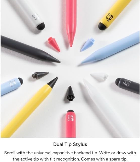 ZAGG Pro Stylus 2 with Active & Capacitive Tips, Palm Rejection, Tilt Recognition, Bluetooth Pairing, Compatible w/iPad Pro 11/12.9 (3,4, & 5 Gen)/Air 10.9/iPad 10.2/9.7/Mini 5/ iPad Air (M2) - Blue