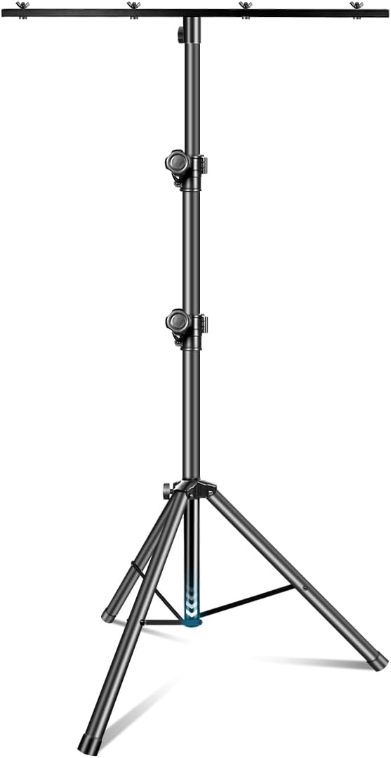 DJ Stand, T-Bar Tripod Stage Lights Stand Portable and Adjustable 49-114 Inch Heavy Duty for Stage, Bar, Par Light