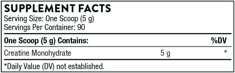 THORNE Creatine - Micronized Creatine Monohydrate Powder - Support for Muscles & Cognitive Function* - for Women & Men - Unflavored - NSF Certified for Sport - 5 g per Serving - 90 Servings