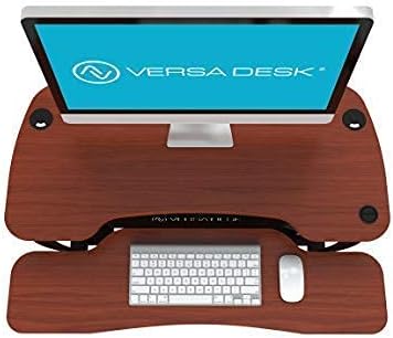 VERSADESK® PowerPro™ 36” x 24” Standing Desk Converter | 7.75” - 23.5” Electric Height Adjustable Sit to Stand Desk Riser w/ Keyboard Tray & USB Hub - Ergonomic Workstation for Home & Office, Cherry
