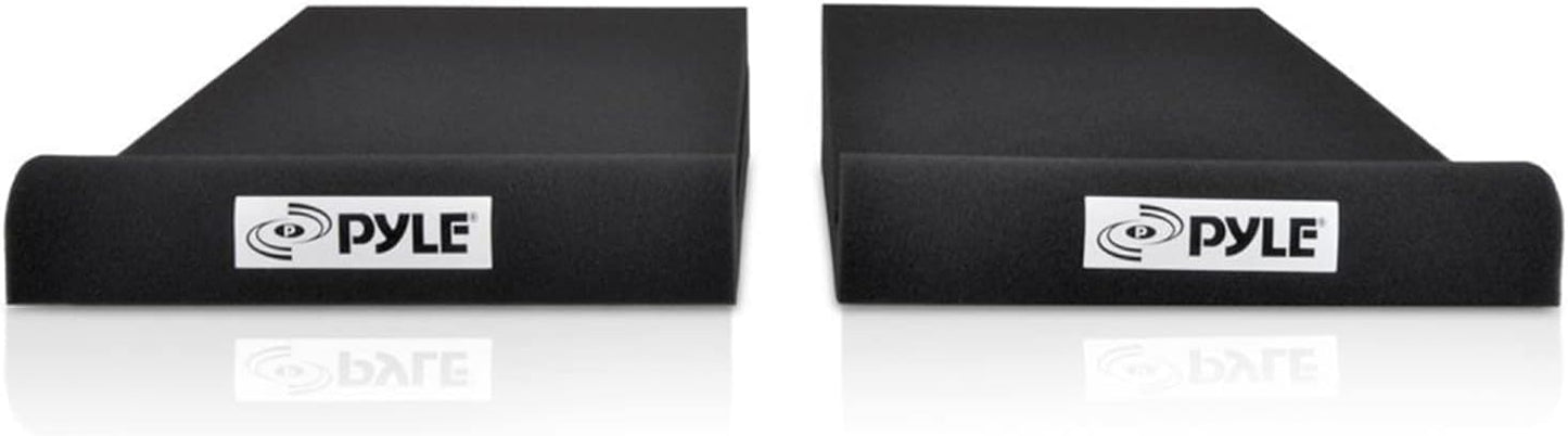 Pyle Sound Dampening Speaker Riser Foam - Audio Acoustic Noise Isolation Platform Pads Recoil Stabilizer For Studio Monitor, Subwoofer, Loud Speakers - Pyle PSI03 - Pack of 2,Black