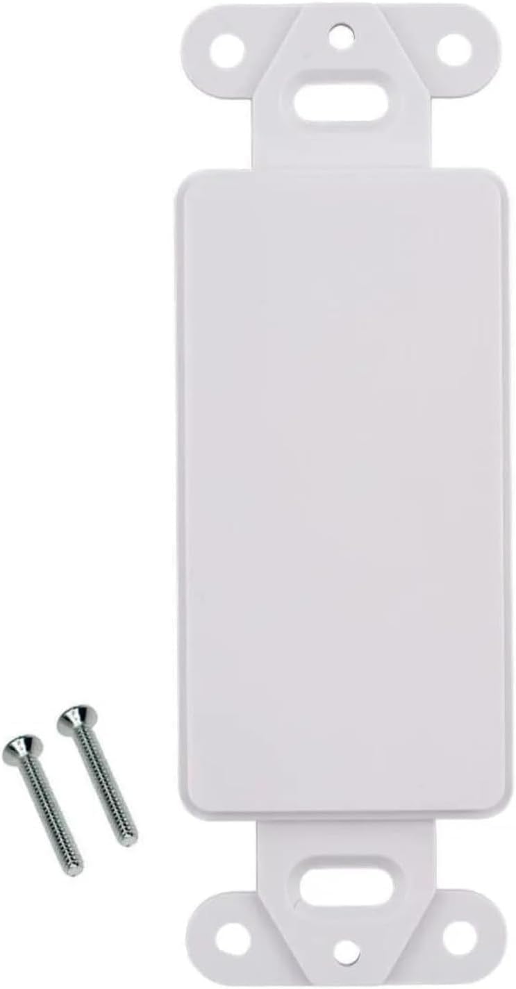 10 Pack Decorative Wall Plate for Keystone, Ethernet, HDMI, Coaxial & More, White Cover, Blank, Ideal for Home & Office Installations (Blank)