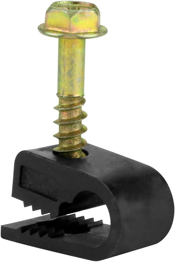 Skywalker Flexible Single Cable Screw Clips (Pack of 100 / Black)