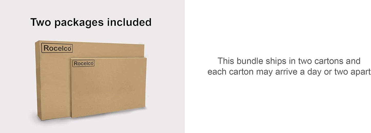 Rocelco 40" Large Height Adjustable Standing Desk BUNDLE - Quick Sit Stand Up with Floor Stand - Tall Gas Spring Assist Computer Workstation - Retractable Keyboard Tray - Black (R DADRB-40-FS2)