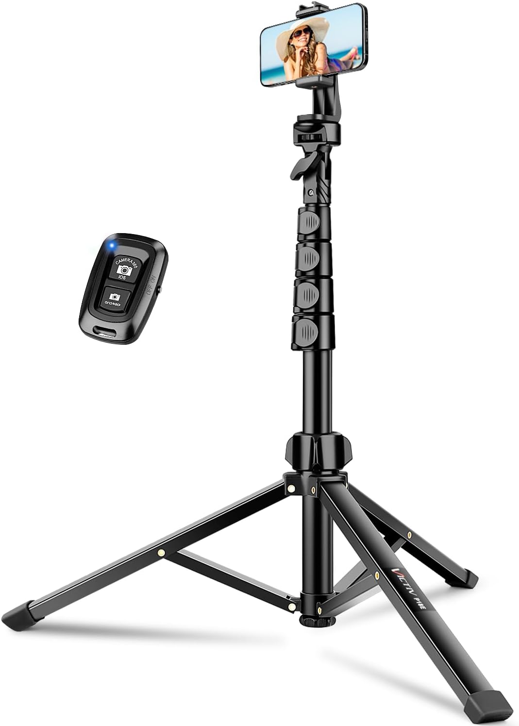 Phone Tripod, 72" Camera Stand Tripod with Remote and Phone Holder, Stable & Adjustable Tall, Suit for iPhone/Digital Camera