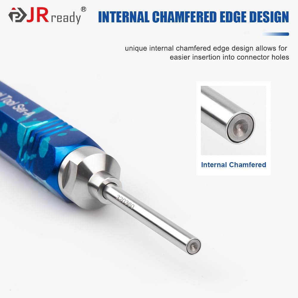 JRready ST5289 Tube Type Ejector Rod Contact Pin Extraction Tool for Molex .062" & .093”/HARTING/TE Heavy Duty/Weather Pack/AMP 4.2/6.35/2.13/CPC/RT360 Contacts, Terminal Insertion Toolsl, 9PCS