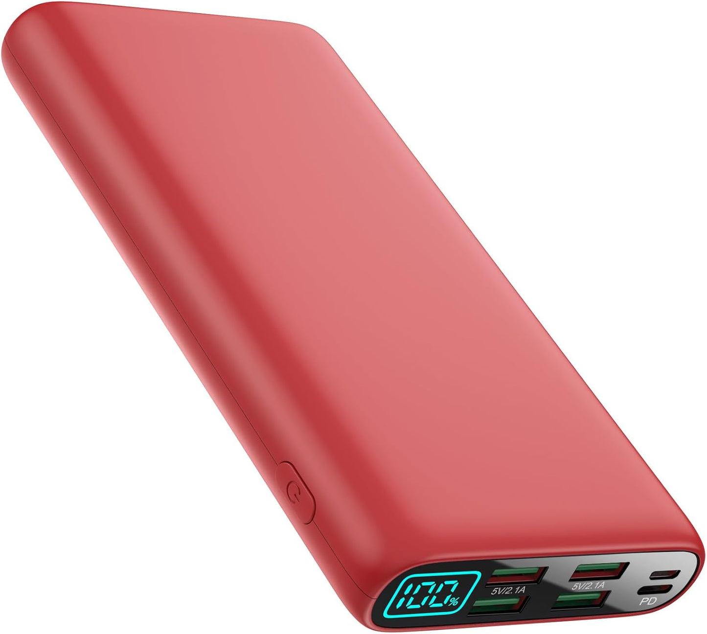 Portable Charger 38800mAh,LCD Display Power Bank,5 USB Outputs Battery Pack Backup,USB-C in&out Dual Input Phone Charging Compatible with iPhone 16/15/14/13 Pro,Android Samsung Galaxy Pixel Nexus-Red