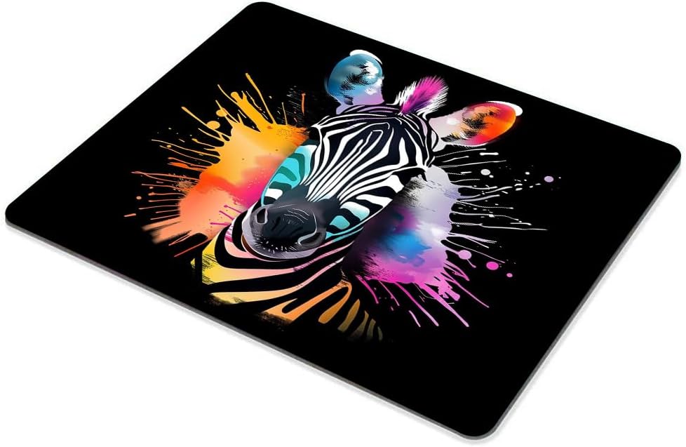 Square Mouse Pad Colorful Zebra-1,Gaming Mouse Pads for Desk,Soft Computer Waterproof Non-Slip Mouse Mat
