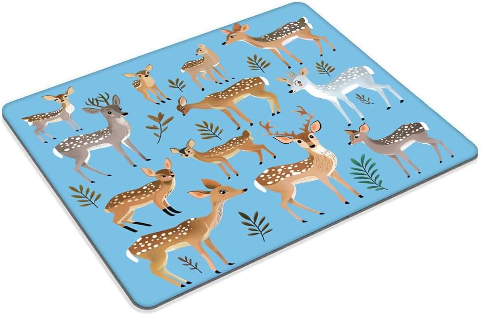 Square Mouse Pad Graceful Deer with Antlers in Nature-1,Gaming Mouse Pads for Desk,Soft Computer Waterproof Non-Slip Mouse Mat