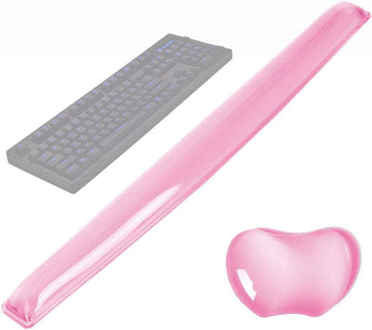 Silicone Gel Keyboard Wrist Rest Set Plus Keyboard & Mouse Wrist Support Pad Office, Computer, Laptop, Mac - Durable, Comfortable and Pain Relief
