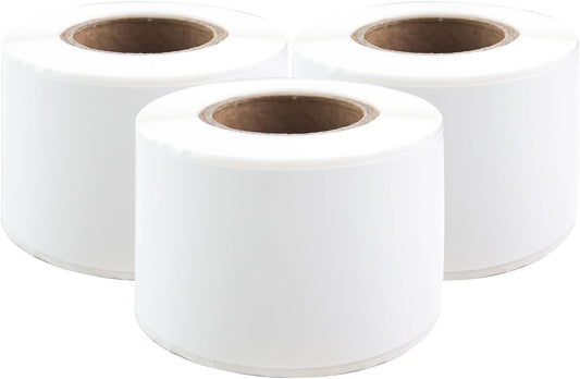 PUQU 30x70mm Direct Thermal Sticker Labels, Self-Adhesive All-Purpose Label Maker Tape, Compatible with AQ Series Label Printer, Refills Standard Laminated Office Labeling, 3 Rolls, 330 Labels