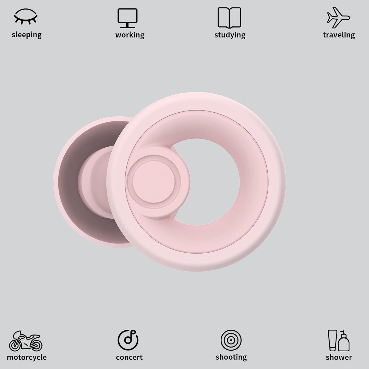 Ear Plugs for Noise Cancelling Ear Protection EarPlugs for Sleep,Concerts,Work,Study,8 Size Eartips with Small Box,Perfect -30dB Silicone Earplugs for Noise Reduction