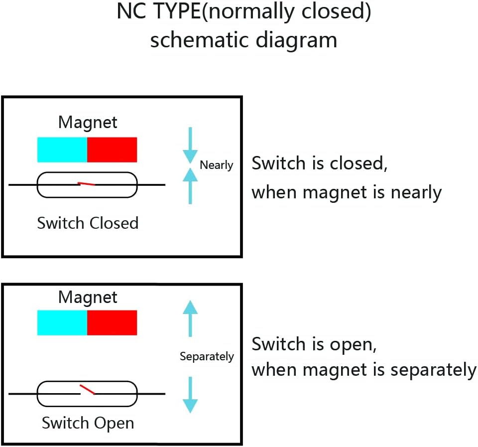 5 Pack Magnetic Contacts Switch Window Door Sensor for Alarm System NC 3/8"