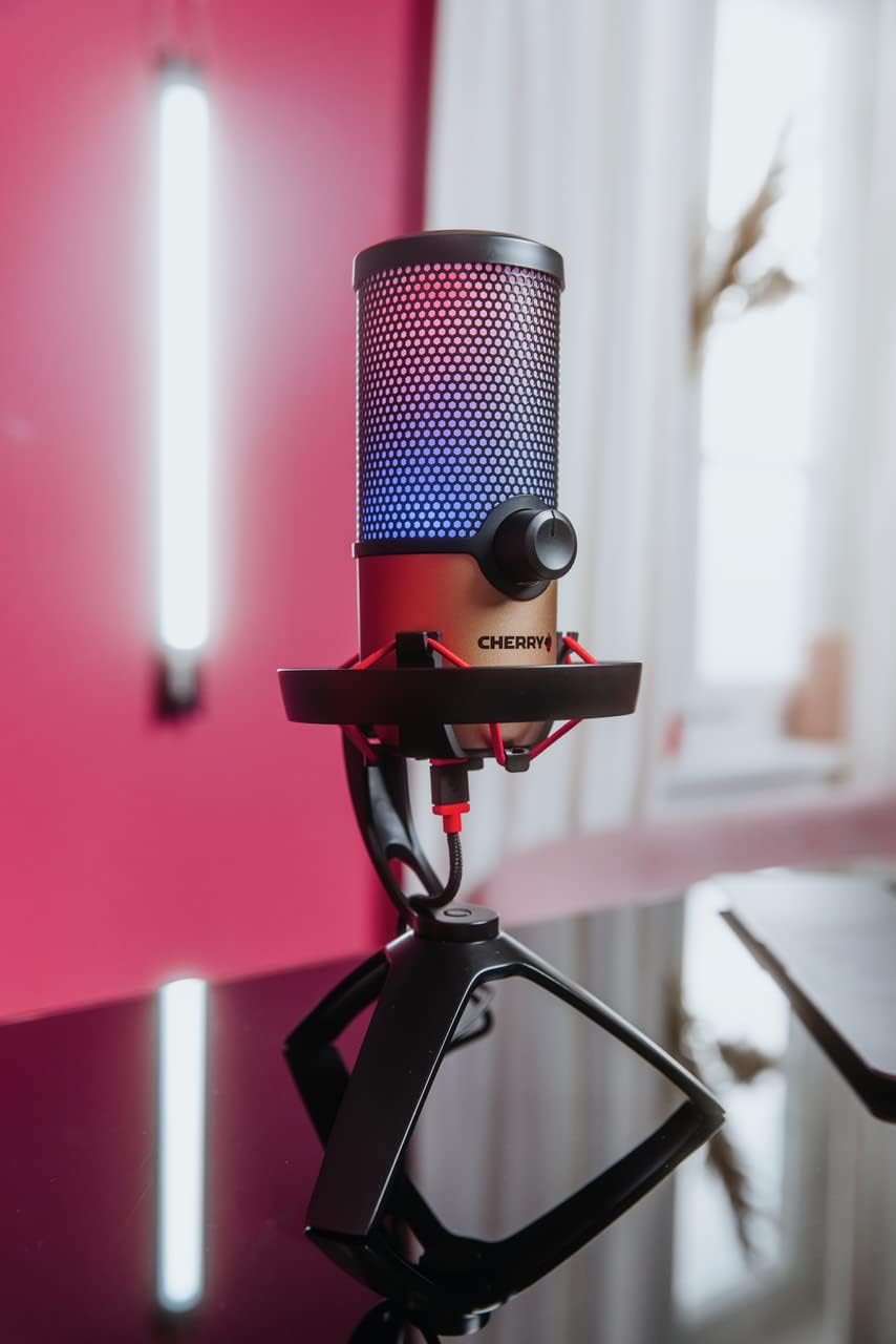 Cherry UM Series 3.0, 6.0 and 9.0 PRO RGB USB Microphone for PC, Mac, Gaming, Recording, Streaming, Podcasting, Studio and Computer Condenser. (UM 9.0 RGB PRO)