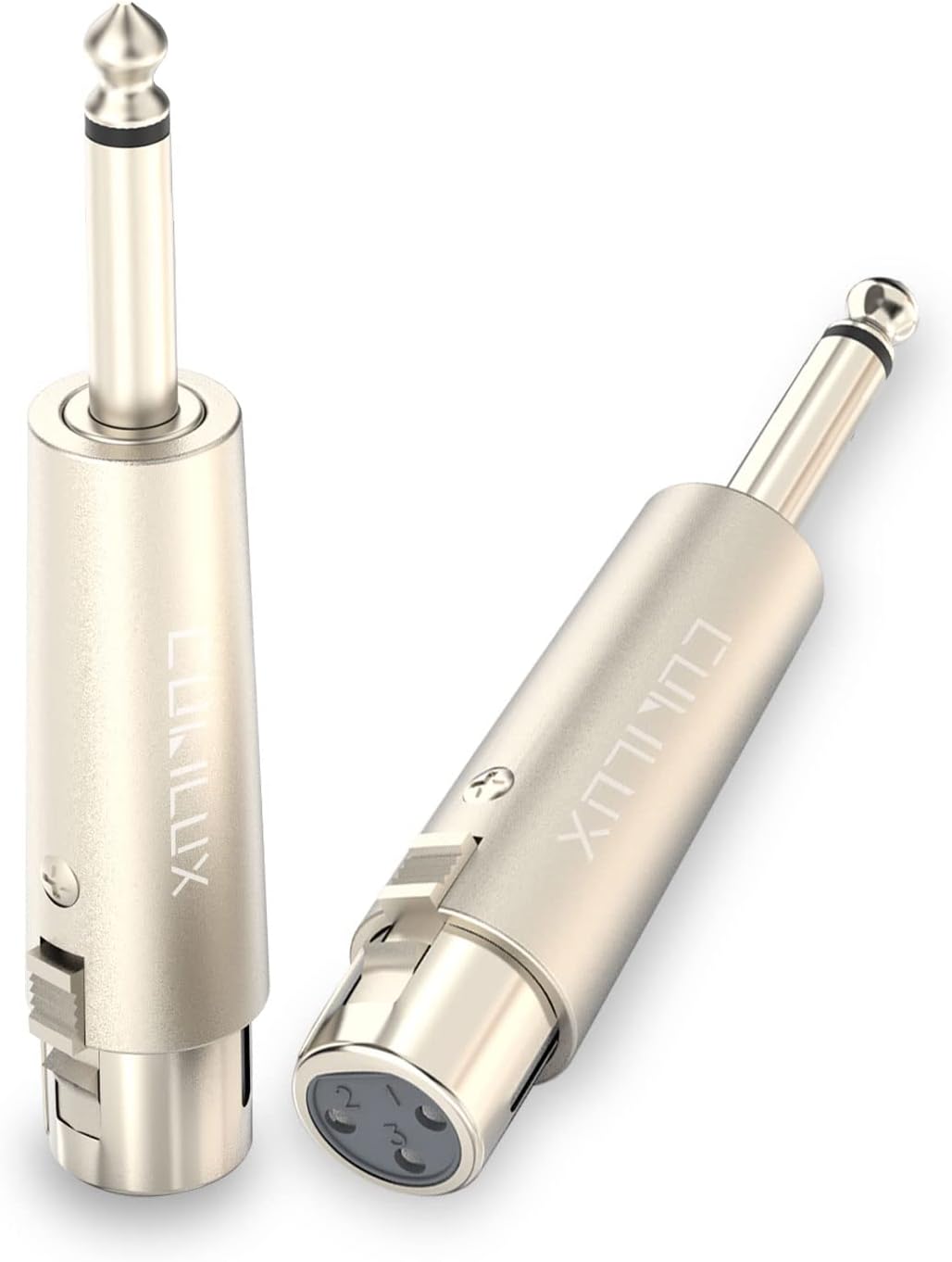 Cubilux Unbalance XLR Female to 1/4” TS Male Converter, XLR to 6.35mm(Quarter Inch) TS Mono Adapter for Guitar, Keyboard, Drum, Microphone, Power Amplifier, Mixer, Karaoke System, Speaker, 2-Pack