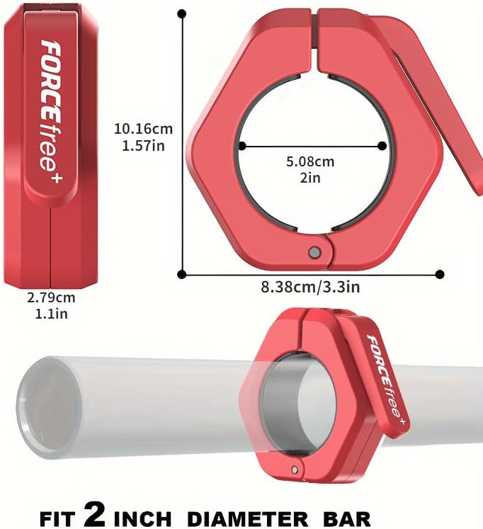 Barbell Clips (Pair), Barbell Clamps, Quick Release Olympic Barbell Clamps with Anti Slip TPR Grip, Barbell Collars for Secure Weightlifting & Powerlifting