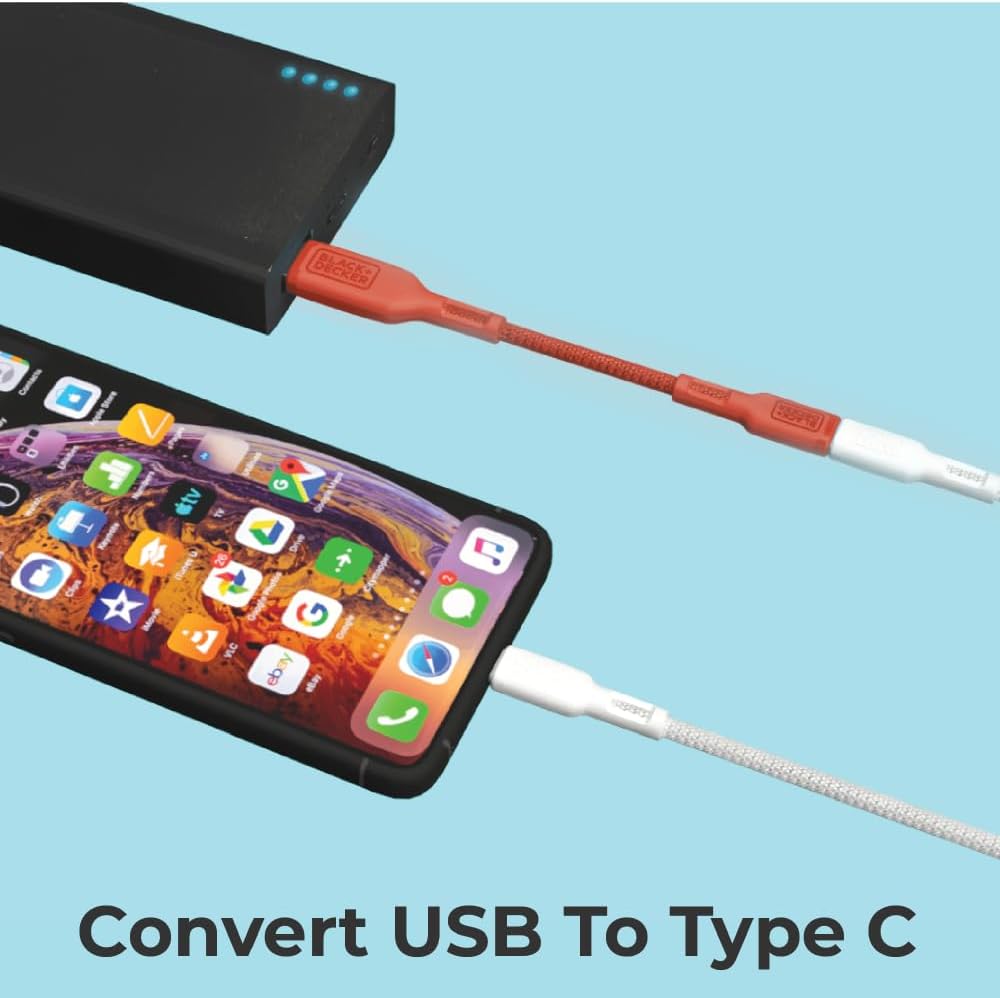 BLACK+DECKER USB C to USB Adapter [2 Pack], Type C Female to USBA Male OTG Cable USBA to USBC Adapter Apple Compatible with MacBook Pro/Air, iPhone 16/15 Series, Samsung Galaxy S24/S23/S22, Coral