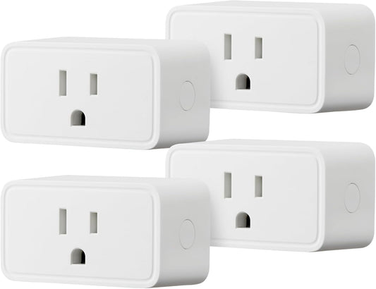 Amazon Basics Smart Plug, Works with Alexa Only, 2.4 GHz Wi-Fi, No Hub Required, 4-Pack, White