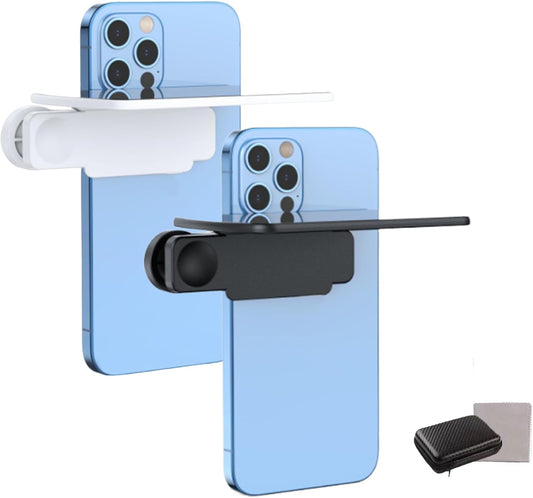 Mirror Effect Lens - Capture Stunning Reflections Instantly, Mirror for Phone to Use Back, Smartphone Camera Mirror Reflection Clip Kit, Reflection Mirror for Outdoor Travel Photography (Black+White)