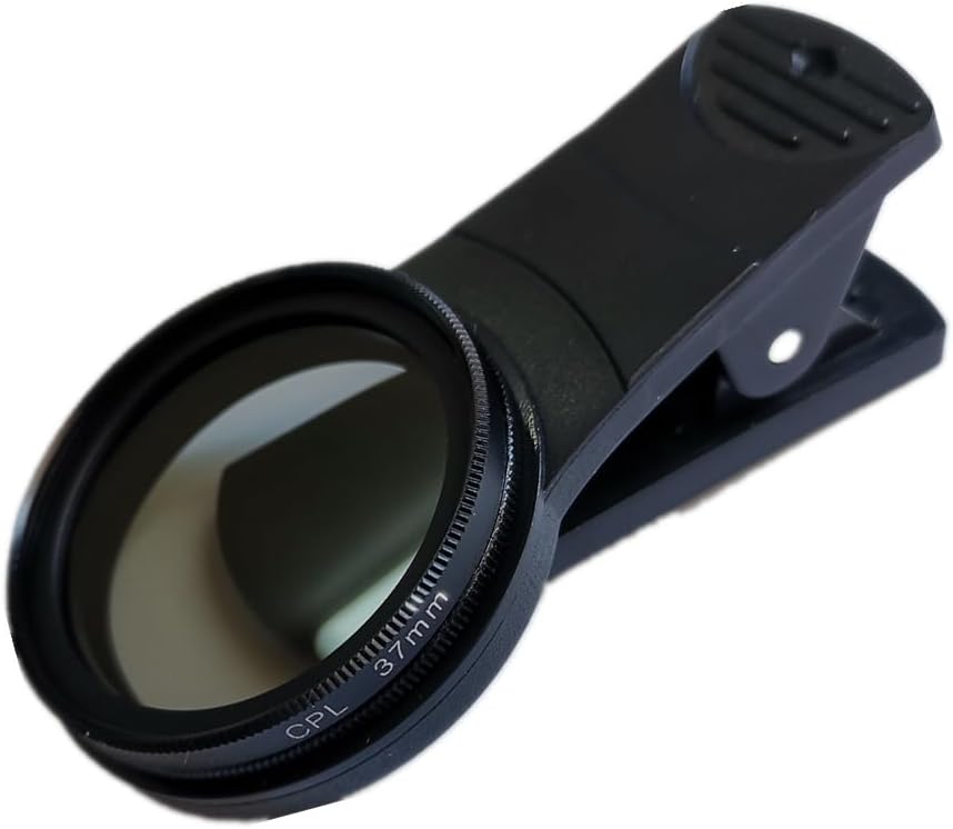 37mm CPL Phone Camera Lens, Clip-On Cellphone Lens CPL Filter Polarizer, Universal Cell Phone Camera Lens Compatible with Most Mobilephone Models(Black)