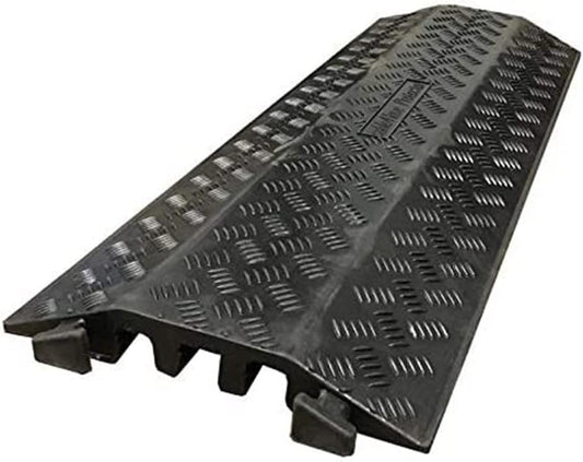 Kable Kontrol Drop Over Floor Cord Cover – 40” Inch Long 3 Channel Cable or Wire Protector – Rubber Ramp for Indoor and Outdoor Use – Black