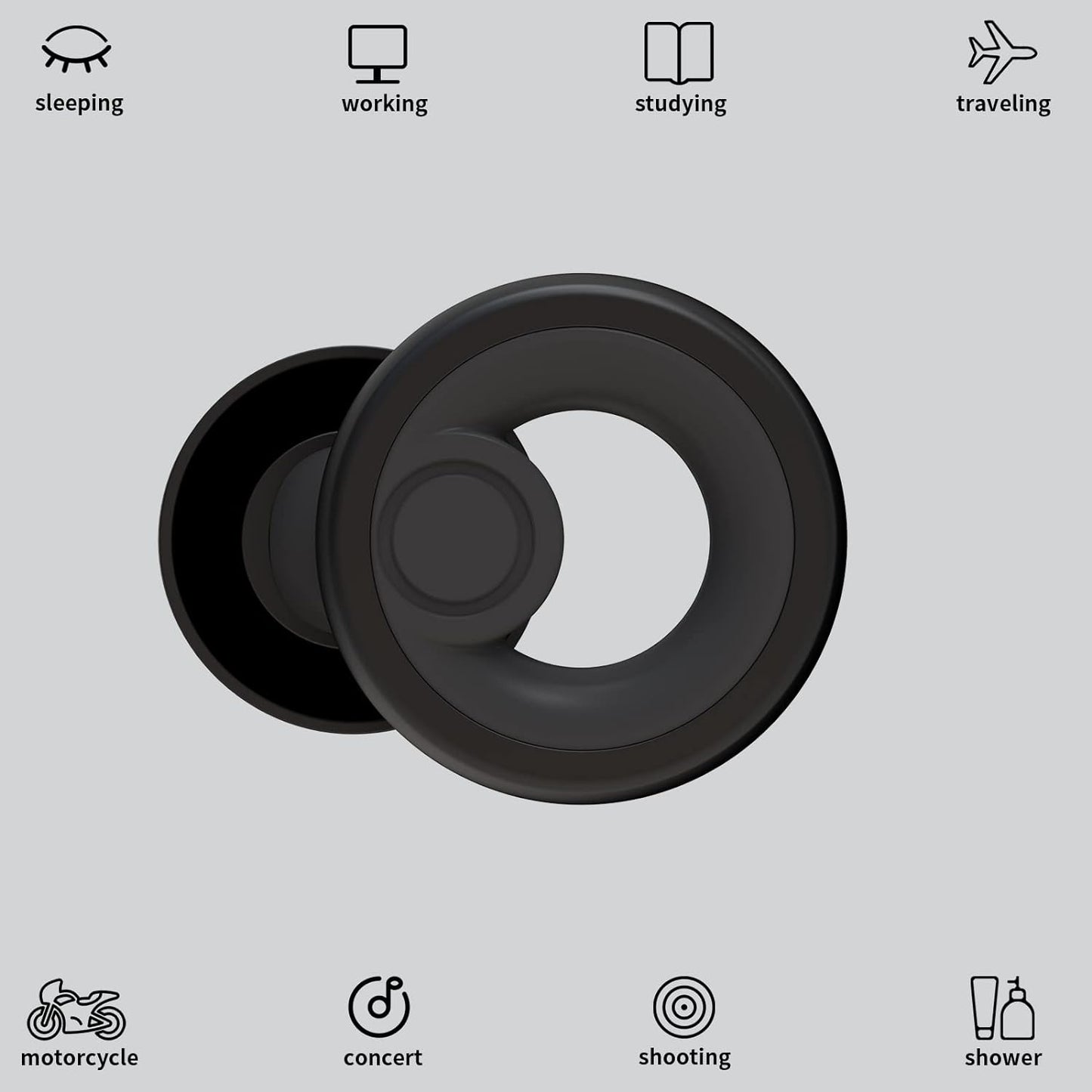 Ear Plugs for Noise Cancelling Ear Protection EarPlugs for Sleep,Concerts,Work,Study,8 Size Eartips with Small Box,Perfect -30dB Silicone Earplugs for Noise Reduction