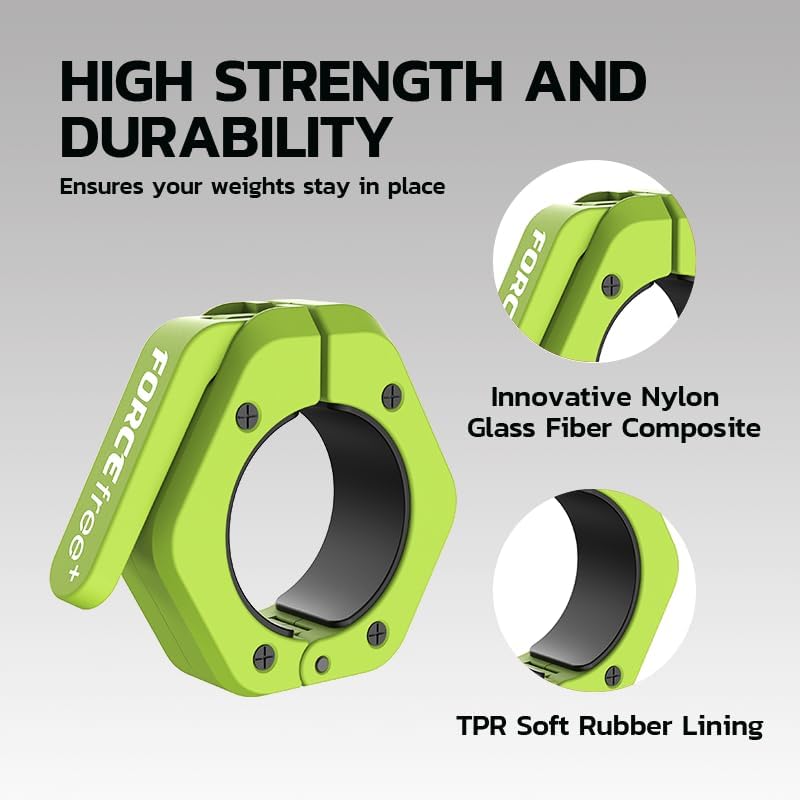 Barbell Clips (Pair), Barbell Clamps, Quick Release Olympic Barbell Clamps with Anti Slip TPR Grip, Barbell Collars for Secure Weightlifting & Powerlifting