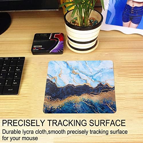 Mouse Pad, Gaming Mouse Pad, Non-Slip Rubber Base Mouse Mat with Designs for Laptop, Computer & Office, 9.5 x 7.9 x 0.12 inches (Marble 5)