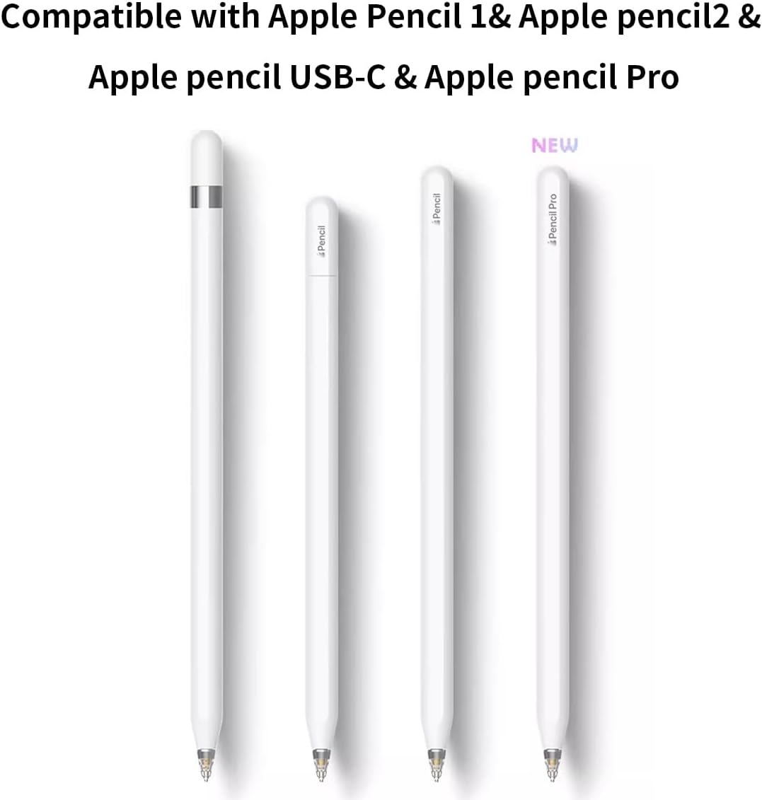 Replacement Tips for Apple Pencil, Upgraded Mix iPencil Tip for iPad Pro/USB-C / 1st Gen / 2nd Generation, Needle Pencil Tips with Case - Clear 4 Pack