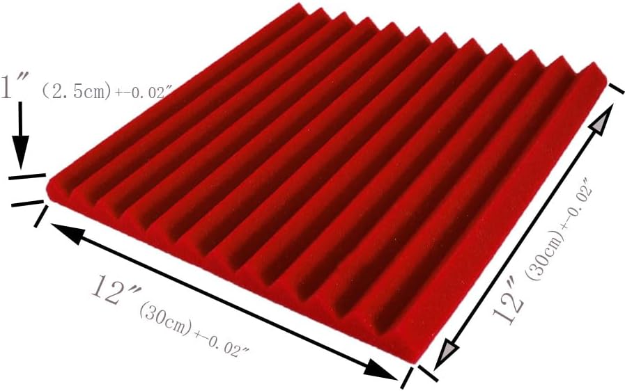 96 PACK Medium Sale Acoustic Foam Soundproof foam (Black/burgundy)