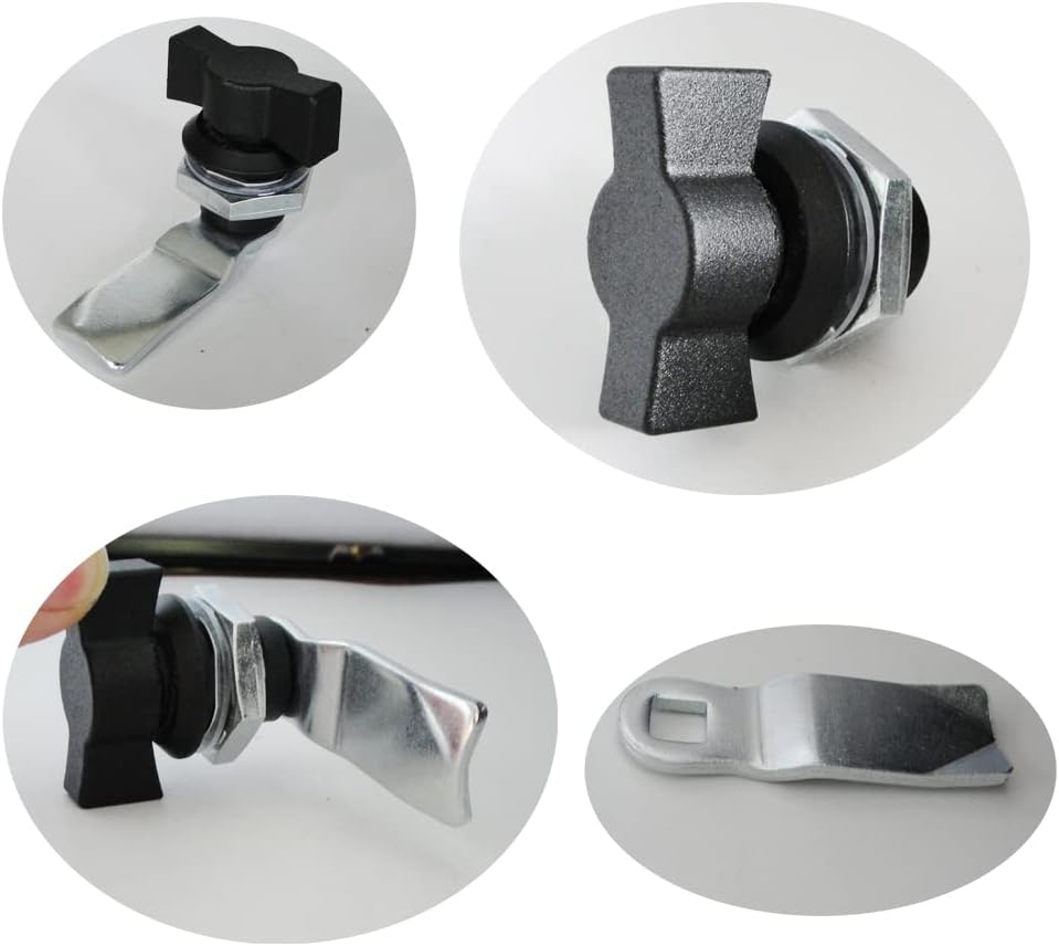 WJSKDQ 4pcs Thumb Operated Offset Cam Lock Thumb Cam Lock for Machine Cabinet Drawer Black_3