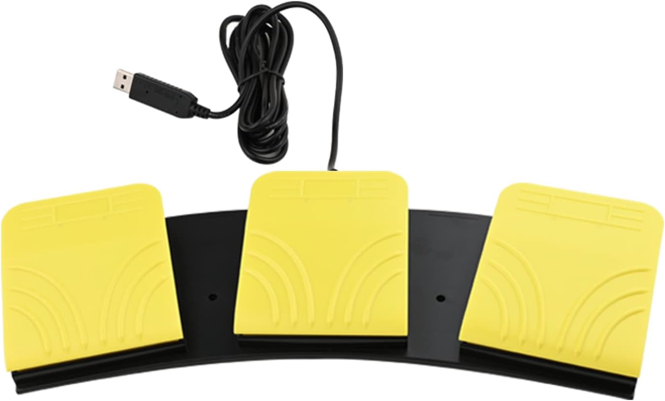 USB Foot Pedal for PC Gaming,Optical Control Foot Switch,Computer Map Mouse Keyboard Hotkey Combination Key Keypress Simulator Program Page Turner Transcription HID (Triple Pedal)