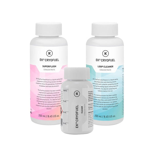 EKWB EK-CryoFuel Clear 100ml Concentrate PC Coolant and Loop Cleaner + Superflush Concentrate Bundle