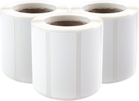 PUQU 30x15mm Direct Thermal Sticker Labels, Self-Adhesive All-Purpose Label Maker Tape, Compatible with AQ Series Label Printer, Refills Standard Laminated Office Labeling, 3 Rolls, 1200 Labels