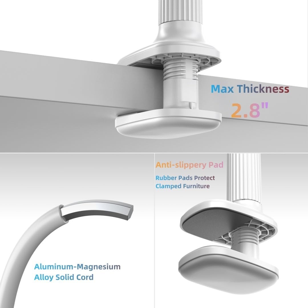 K-MT 【38.7inch/98cm】 Tablet Phone Holder Bed Gooseneck Mount, Mount Holder Clip with Grip Flexible Long Arm Compatible for ipad iPhone/Switch/Samsung Tabs/Kindle Fire HD K-MT(Black)