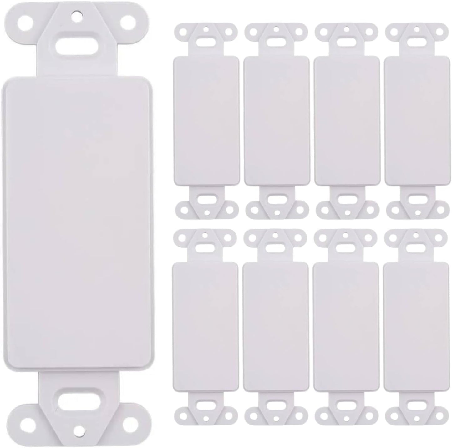 10 Pack Decorative Wall Plate for Keystone, Ethernet, HDMI, Coaxial & More, White Cover, Blank, Ideal for Home & Office Installations (Blank)